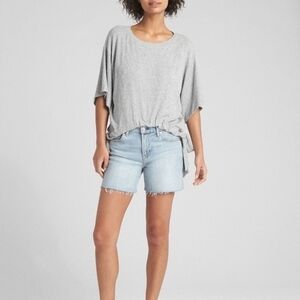 Gap Ribbed Softspun Short sleeve Side-Tie Grey Top
